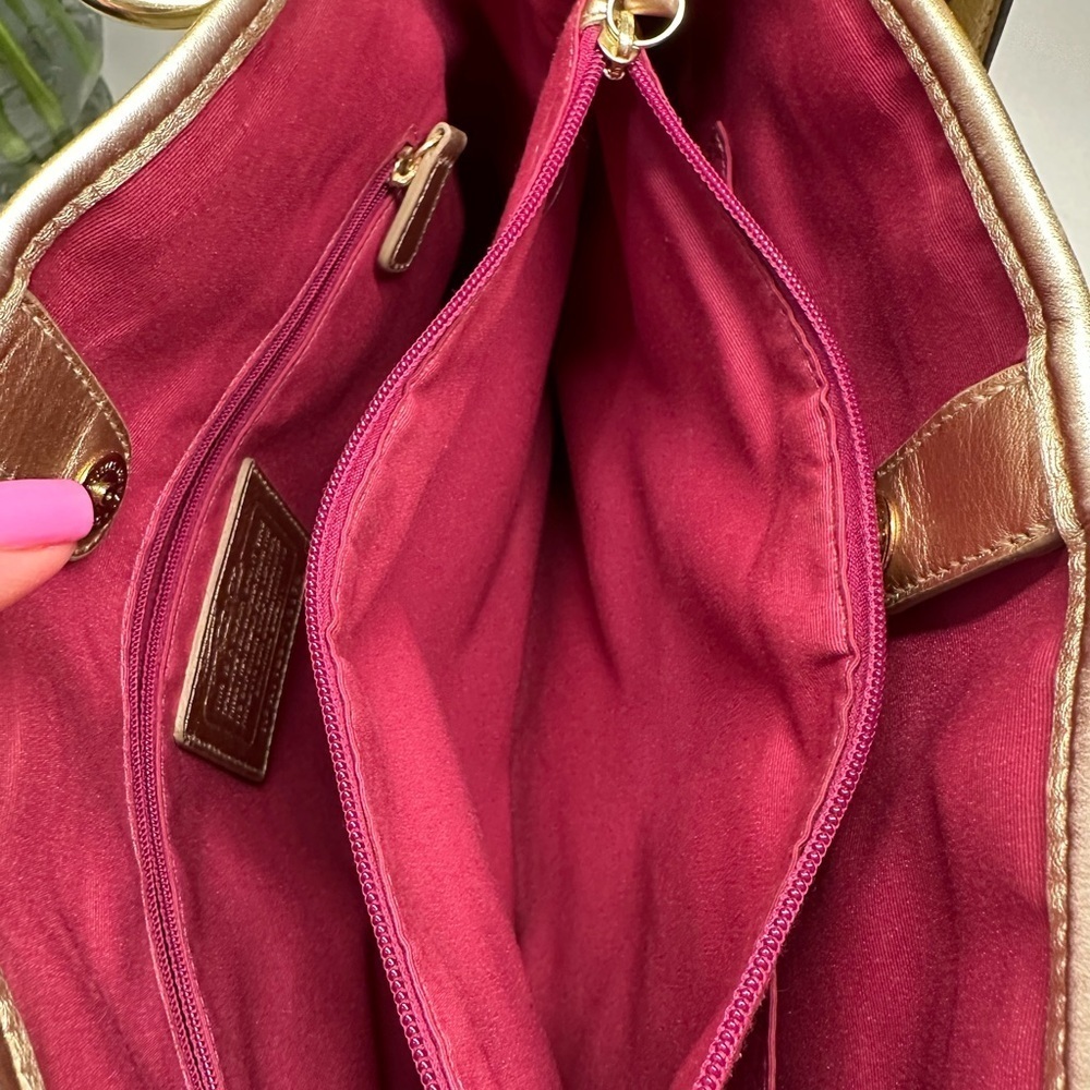 Coach Peyton Tattersall Plaid Rainbow White Shoulder/Tote Bag - Picture 9 of 16